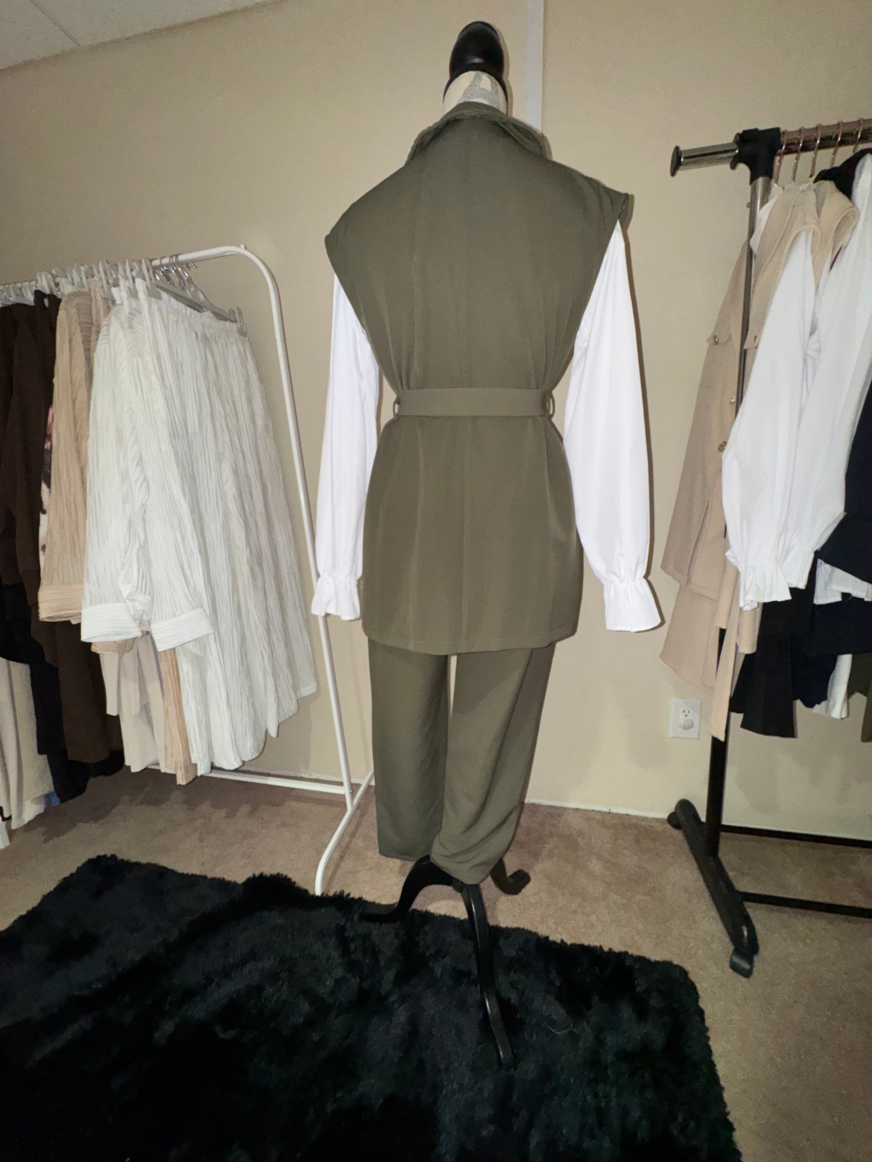 Olive Buttoned Suit