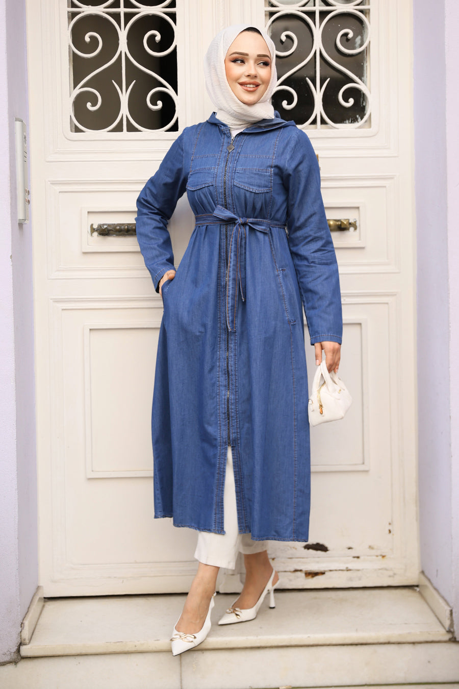 Hooded Denim Dress